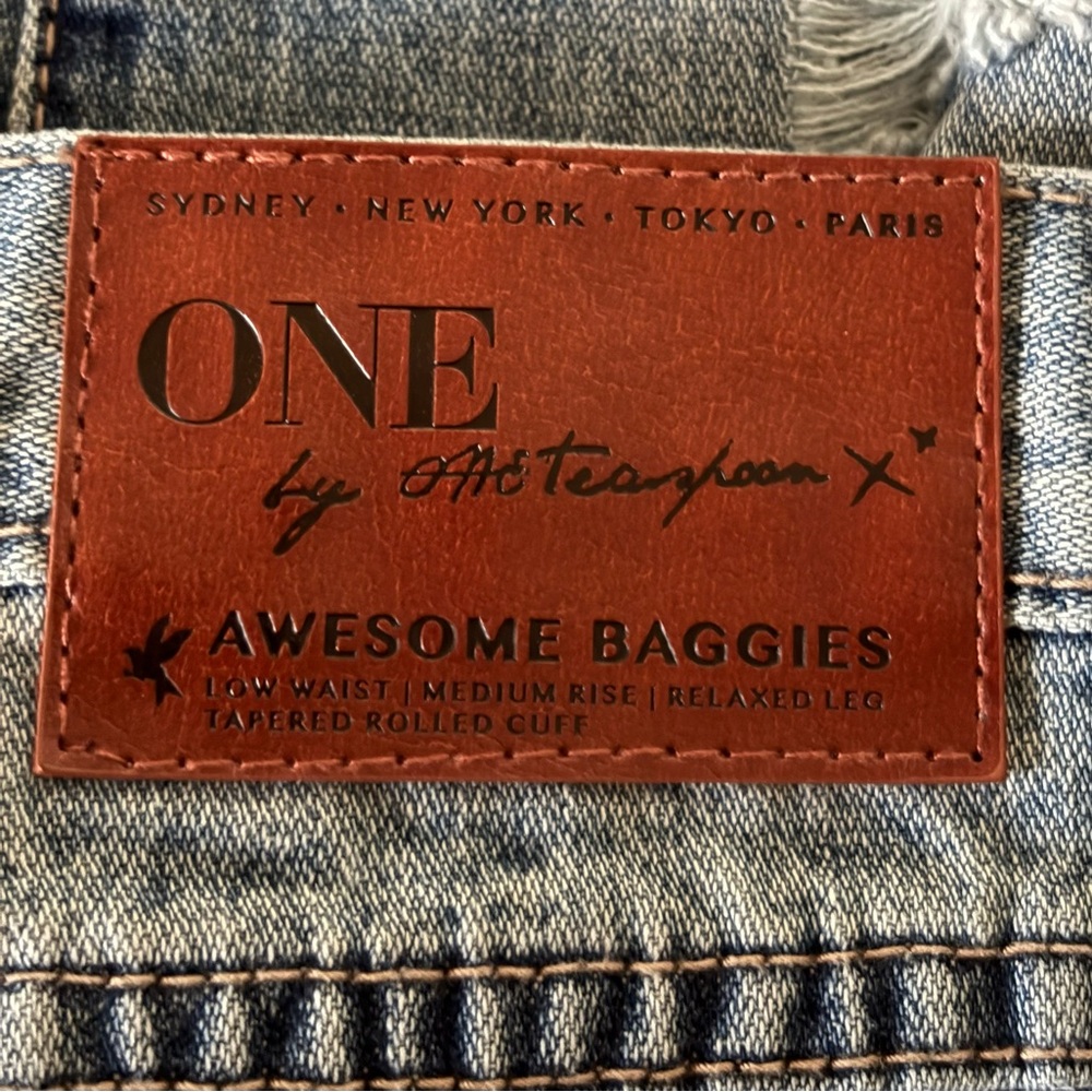 One X Oneteaspoon Baggie Distressed Blue Jeans - Picture 3 of 5